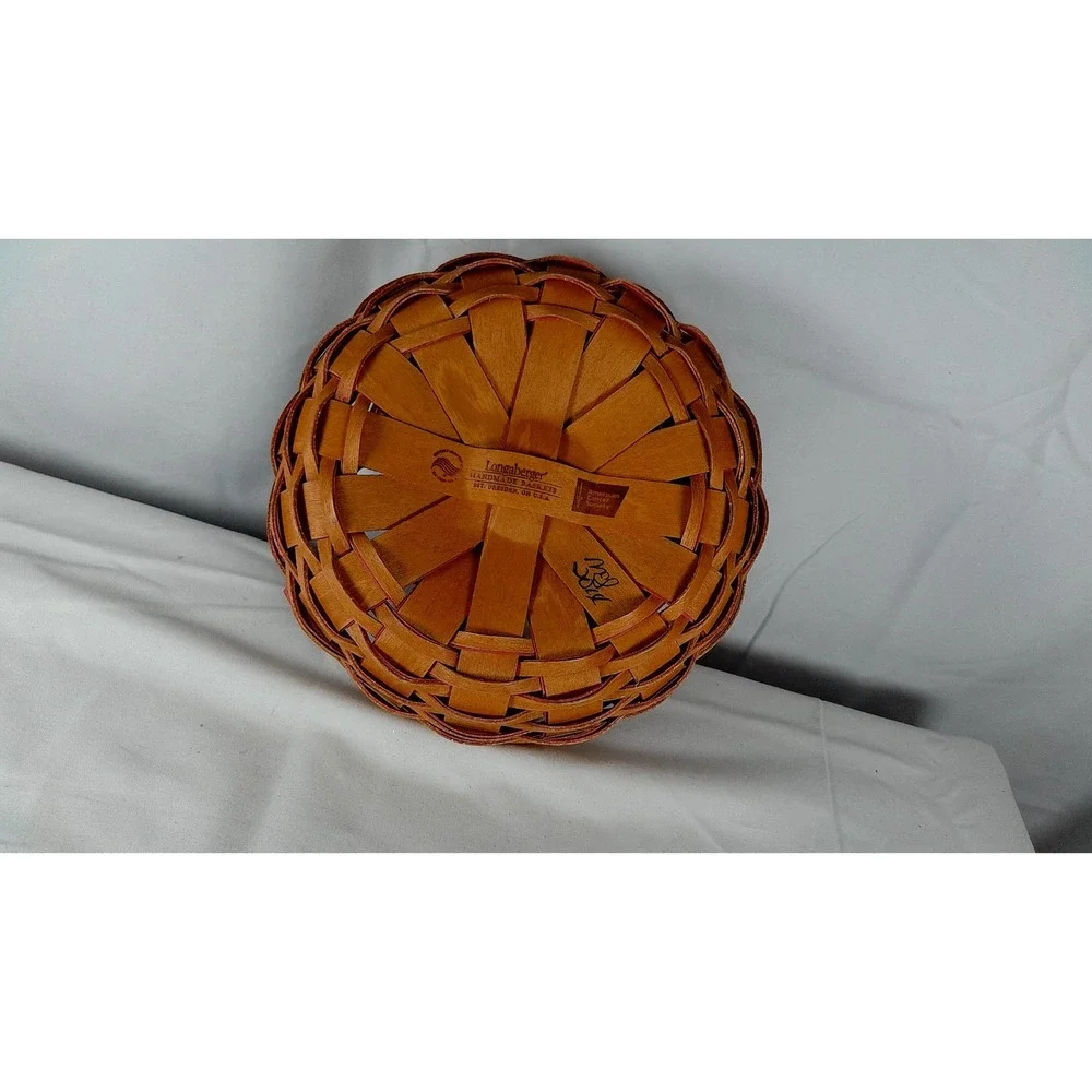 Longaberger Hope Inside‎ Button Basket Set with Protector - Handmade Basket